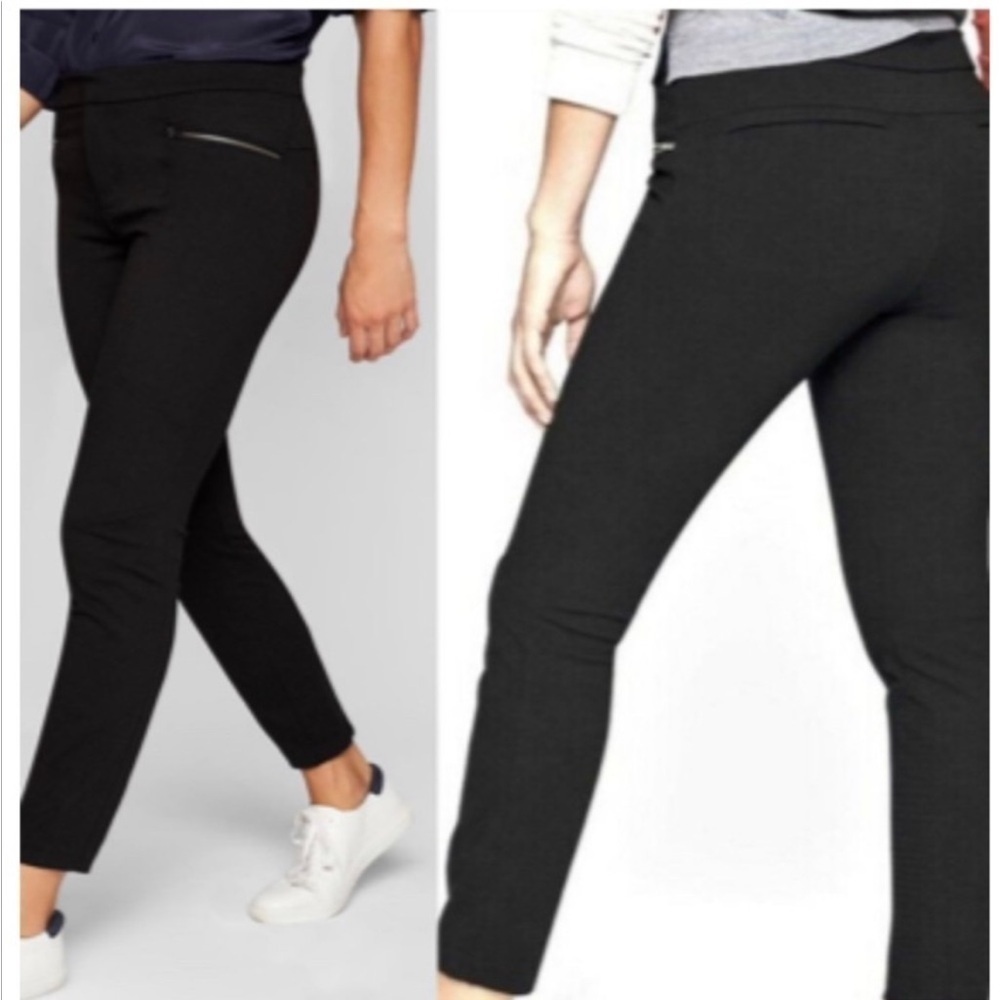 Athleta Ponte Moto 2 Skinny Pant Black Size 4 Stretch Wrinkle Resistant Packable - Picture 2 of 15
